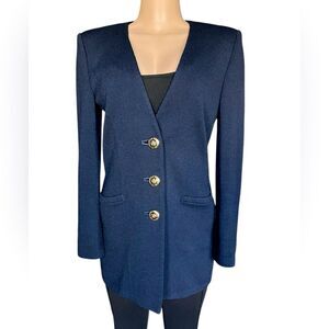 St.John by Marie gray  Navy Blazer with Gold Buttons